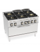 Cucina a gas ermetica 6 fuochi, potenza 2x6kw+2x10kw+2x11kw - su forno a gas statico full size - cm 120x90x90h