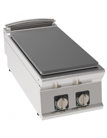 Piano cottura tuttapiastra elettrico - 2 zone cottura, piastra cm 37,4x72 - potenza totale 7Kw trifase - cm 40x90x28h