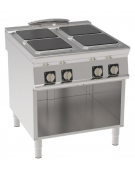 Cucina elettrica su vano aperto trifase-16kw, 4 piastre quadre cm 30x30 - dim tot. cm 80x90x90h