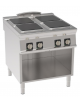 Cucina elettrica in acciaio Inox su vano aperto, 4 piastre ermetiche quadrate cm 30x30, potenza tot. 16Kw trifase - cm 80x90x90h