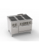 Cucina elettrica 6 piastre ermetiche quadrate, su forno elettrico statico GN 2/1 - potenza tot. 29,3 Kw trifase - cm 120x90x90h