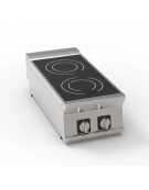 Piano cottura elettrico in vetroceramica da banco - 2 zone cottura - potenza totale 6,8 Kw trifase - cm 40x90x28h