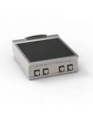 Piano di cottura elettrico trifase-13,6kw da banco, con 4 piani di cottura in vetroceramica - cm 80x90x28h