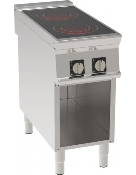 Piano di cottura elettrico trifase-6,8kw su vano aperto cm 33x76,1x39,5h, 2 piani di cottura in vetroceramica - cm 40x90x90h