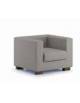 Poltrona attesa 1 posto con struttura in legno e piedini in legno massello - cm 91x86x67h - Rivestimento in tessuto o ecopelle