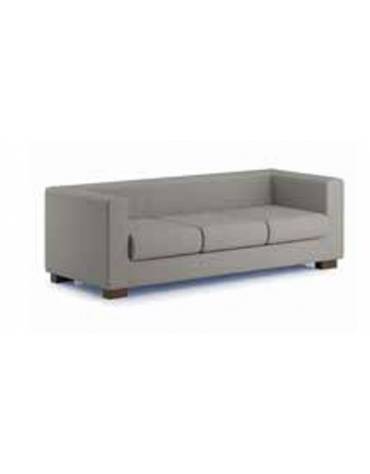 Divano attesa 3 posti con struttura portante in multistrato cm 176x77x77h