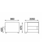 Divano attesa 3 posti con struttura portante in multistrato cm 176x77x77h