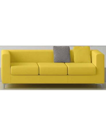 Divano attesa 3 posti con struttura portante in multistrato cm 176x77x77h