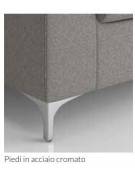 Divano attesa 3 posti con struttura portante in multistrato cm 176x77x77h