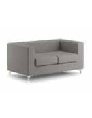 Divano attesa 2 posti con struttura in legno e piedini in acciaio cromato - cm 148x86x67h - Rivestimento in tessuto o ecopelle