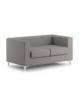 Divano attesa 2 posti con struttura in legno e piedini in acciaio cromato - cm 148x86x67h - Rivestimento in tessuto o ecopelle