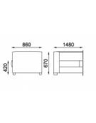 Divano attesa 3 posti con struttura portante in multistrato cm 176x77x77h