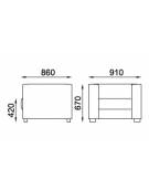 Poltrona attesa 1 posto con struttura portante in multistrato cm 68x72x87h
