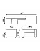 Poltrona attesa 1 posto con struttura portante in multistrato cm 68x72x87h