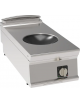 Piano di cottura elettrico ad induzione Wok in acciaio inox AISI 304 da banco, 1 zona cottura - 5 Kw trifase - cm 40x90x28h