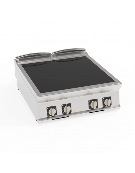 Piano cottura elettrico ad induzione da banco in acciaio inox, 4 zone di cottura - potenza totale 20Kw trifase  - cm 80x90x28h