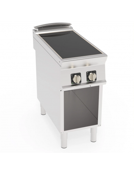 Piano cottura elettrico ad induzione su vano aperto, 2 zone di cottura - potenza totale 10Kw trifase  - cm 40x90x90h