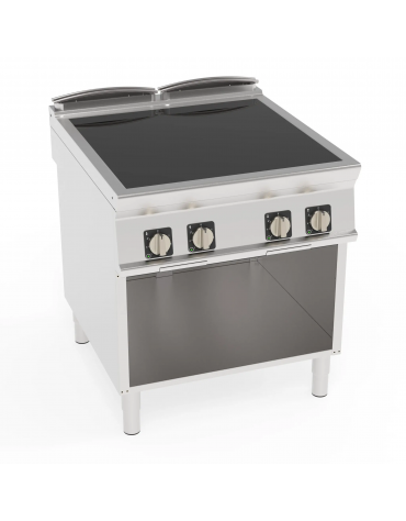Piano cottura elettrico ad induzione su vano aperto, 4 zone di cottura - potenza totale 20Kw trifase  - cm 80x90x90h