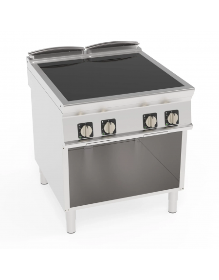Piano cottura elettrico ad induzione su vano aperto, 4 zone di cottura - potenza totale 20Kw trifase  - cm 80x90x90h