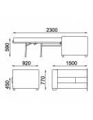 Divano attesa 2 posti con struttura portante in multistrato cm 122x72x87h