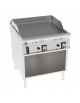 Fry-Top a gas su vano aperto, 2 zone cottura, piastra liscia cromata spazzolata cm 74,9x69,8, potenza gas Kw 16 - cm 80x90x90h