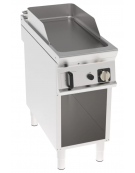 Fry top a gas su vano aperto, 8 kw, piastra liscia, consumo gas 0,84 m³/h - sup. di cottura cm 34,9x69,8  - cm 40x90x90h