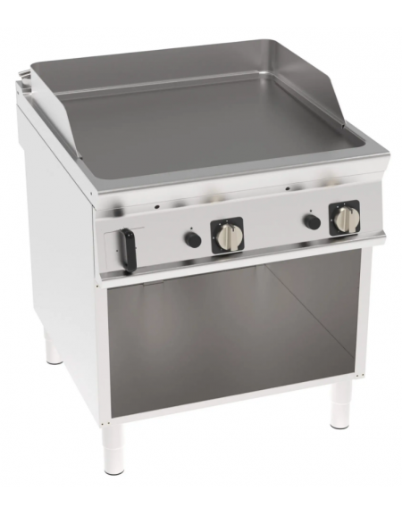 Fry top a gas su vano aperto, 16 kw, piastra liscia, consumo gas 1,69 m³/h - sup. di cottura cm 74,9x69,8  - cm 80x90x90h Fry top a gas su vano aperto, 16 kw, piastra liscia, consumo gas 1,69 m³/h - sup. di cottura cm 74,9x69,8  - cm 80x90x90h