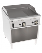 Fry top a gas su vano aperto, 16 kw, piastra 1/3 rigata e 2/3 liscia - sup. di cottura cm 74,9x69,8  - cm 80x90x90h