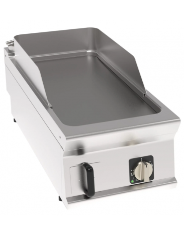 Fry top elettrico trifase-6kw da banco, piastra liscia, r. temp. 50÷320 °C - sup. di cottura cm 34,9x69,8  - cm 40x90x28h