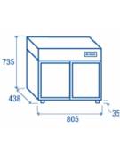 Espositore refrigerato ventilato da banco, vetri dritti - capacità 101 litri - 0° C/ + 12° C - mm 805x438x769h