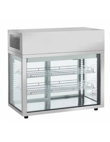 Espositore refrigerato ventilato da banco, vetri dritti - capacità 101 litri - 0° C/ + 12° C - mm 805x438x769h