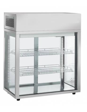 Espositore refrigerato ventilato da banco, vetri dritti - capacità 101 litri - 0° C/ + 12° C - mm 805x438x769h