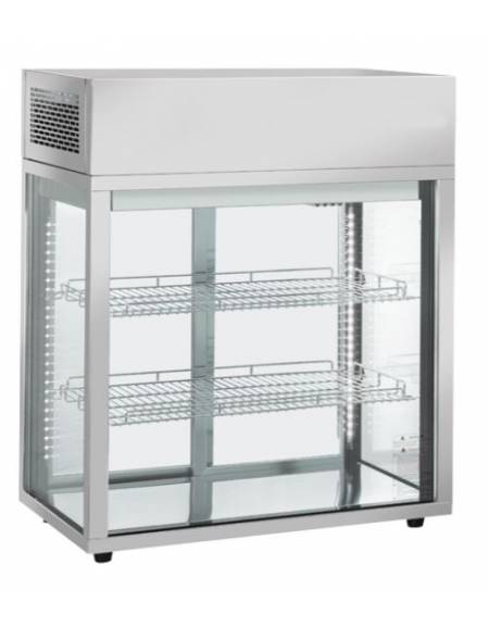 Espositore refrigerato ventilato da banco, vetri dritti - capacità 101 litri - 0° C/ + 12° C - mm 805x438x769h