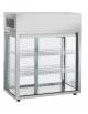 Vetrina fredda refrigerata ventilata 0° +12°C da banco, vetri dritti - capacità 170 litri - cm 80,5x43,8x97h