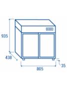 Espositore refrigerato ventilato da banco, vetri dritti - capacità 101 litri - 0° C/ + 12° C - mm 805x438x769h