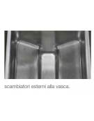 FRIGGITRICE A GAS A VASCA PULITA DA 2 VASCHE LT. 17+17 SU MOBILE - SCAMBIATORI ESTERNI ALLA VASCA - CM 80X73X87H