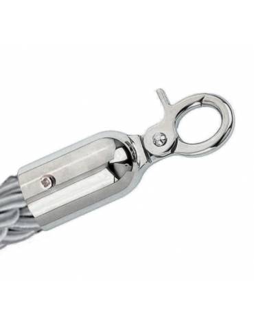 Puntale con moschettone finitura inox