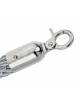 Puntale gancio con moschettone in finitura inox cromata
