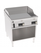 Fry top elettrico trifase-12kw su vano aperto, piastra liscia cromata, con controllo elettronico - dim. 80x90x90h