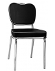 Sedia 50' style in acciaio cromato seduta e schienale in ecopelle colori a scelta - cm 45x53x85h