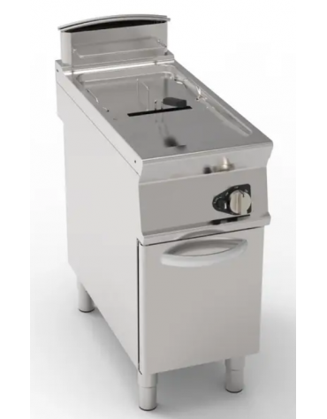 Friggitrice a gas freestanding, 1 vasca con vasca a "V" 17lt - potenza totale 16,5 kw - cm tot. 40x90x90h Friggitrice a gas freestanding, 1 vasca con vasca a "V" 17lt - potenza totale 16,5 kw - cm tot. 40x90x90h