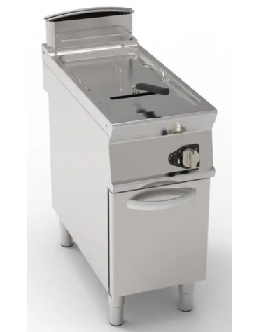Friggitrice a gas freestanding, 1 vasca con vasca a "V" 21lt - cm tot. 40x90x90h Friggitrice a gas freestanding, 1 vasca con vasca a "V" 21lt - cm tot. 40x90x90h