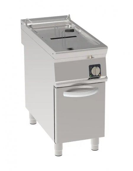 Friggitrice elettrica su mobile trifase-16,5kw - 1 vasca con resistenze rotanti 17Lt. - cm 40x90x90h