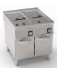 Friggitrice elettrica su mobile, 2 vasche da Lt 17+17, con resistenze rotanti - trifase Kw 33 - cm 80x90x90h