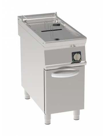 Friggitrice elettrica su mobile trifase-20kw - 1 vasca con resistenze rotanti 21Lt. - cm 40x90x90h