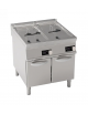 Friggitrice elettrica su mobile, 2 vasche da Lt 21+21, con resistenze rotanti - comandi digitali - trifase Kw 40 - cm 80x90x90h