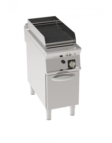 Griglia a gas ad acqua su mobile - griglia in ghisa, superficie di cottura cm 27,5x59 - potenza totale Kw 11 - cm 40x90x90h