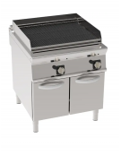 Griglia in ghisa ad acqua a gas doppia, sup. di cottura cm 67x59, con mobiletto chiuso cm 80x90x90h