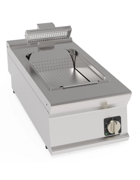 Scaldapatate elettrico monofase-1,65kw da banco, 1 vasca GN1/1 dim. cm 32,5x53x15h - cm 40x90x28h