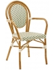 Poltroncina in alluminio simil Bambù e filo di nylon - cm 39x42x89h